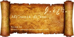 Jánosik Ákos névjegykártya