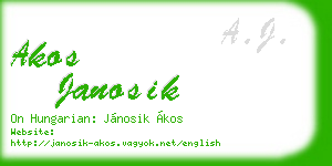 akos janosik business card